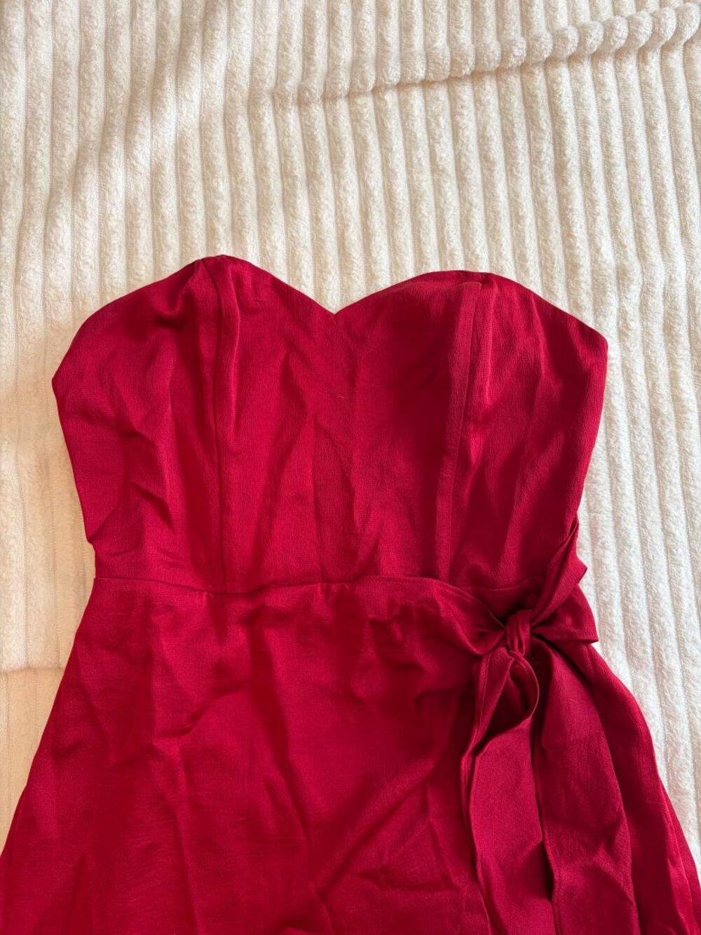 Express Red Strapless Sweetheart Mini Dress · Tie Waist · Size 4